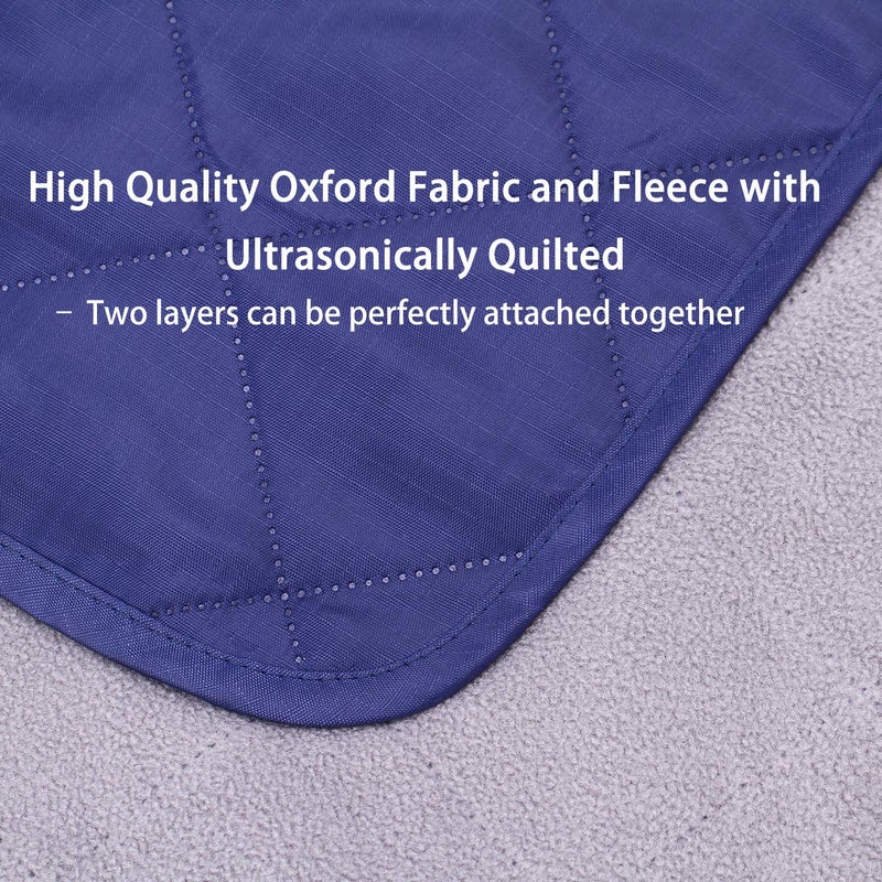 URPRO Waterproof Warm Fleece Outdoor Blanket Extra Large Lightweight Portable with Carry Bag for Stadium, Picnic, Camping, Beach, Dogs, Sofa Blue - Image 4
